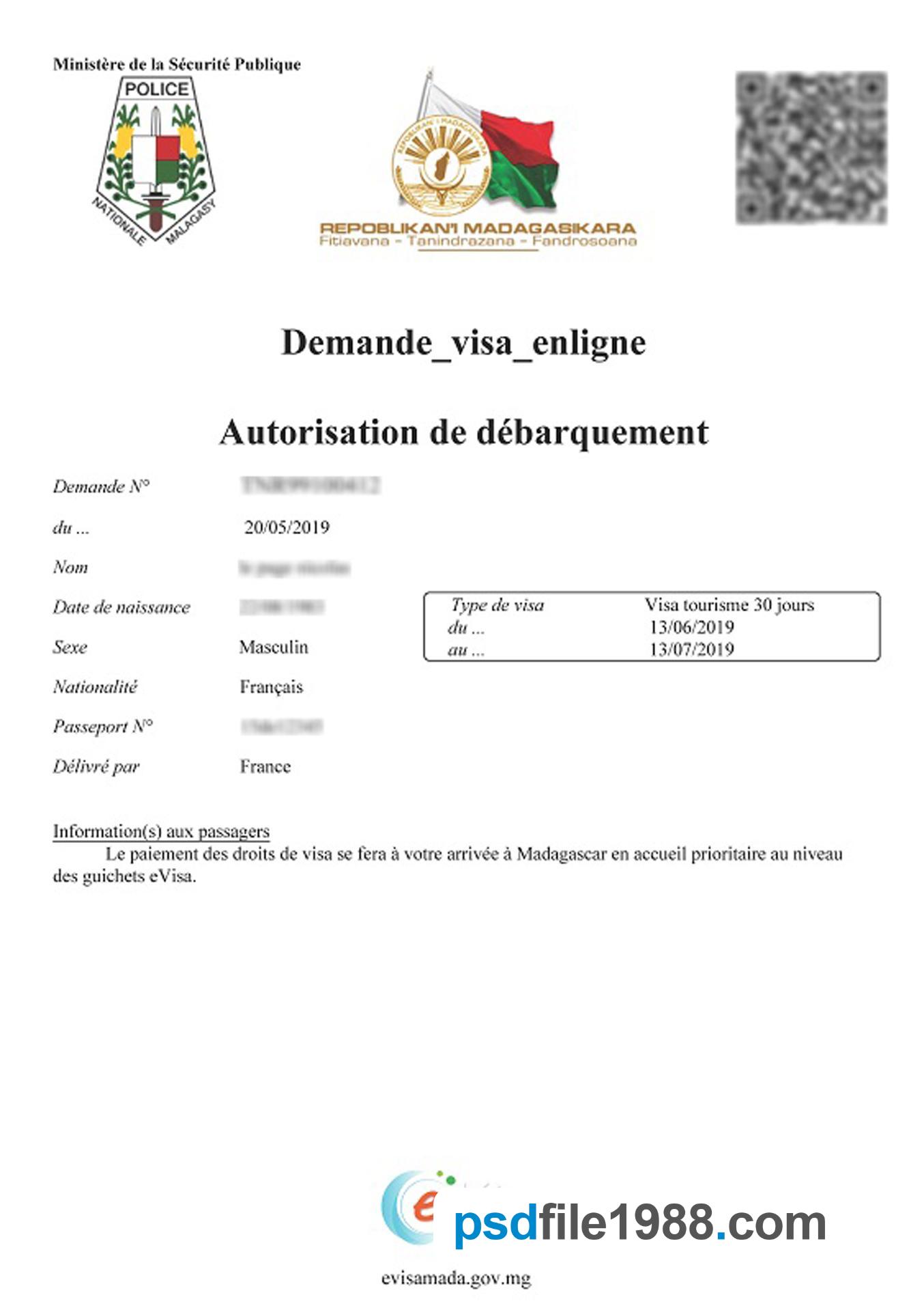 Madagascar Work Permit